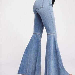 Free People Sky Blue Wide Leg Jeans